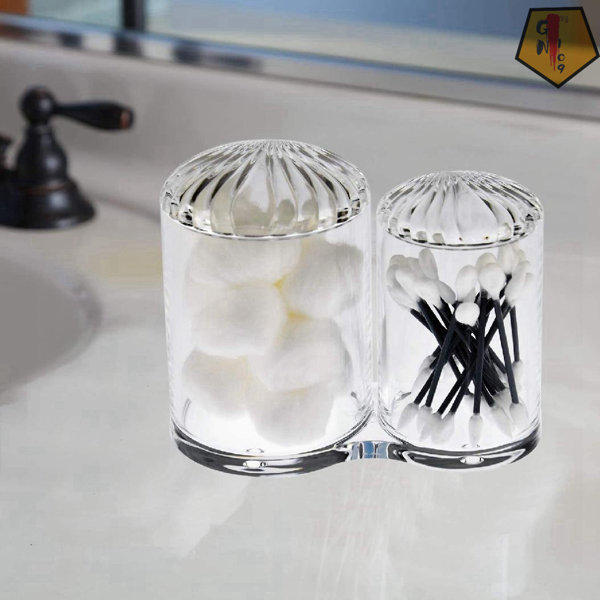 Everly Quinn Omogiate Acrylic 2 Piece Bathroom Storage Jar Set Wayfair